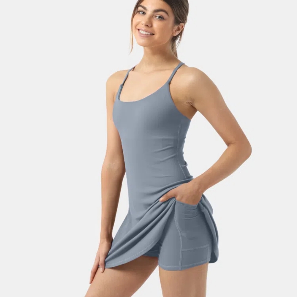 Softlyzero™ Plush Backless Active Dress-UPF50+ *1Gray Haze Blue/S